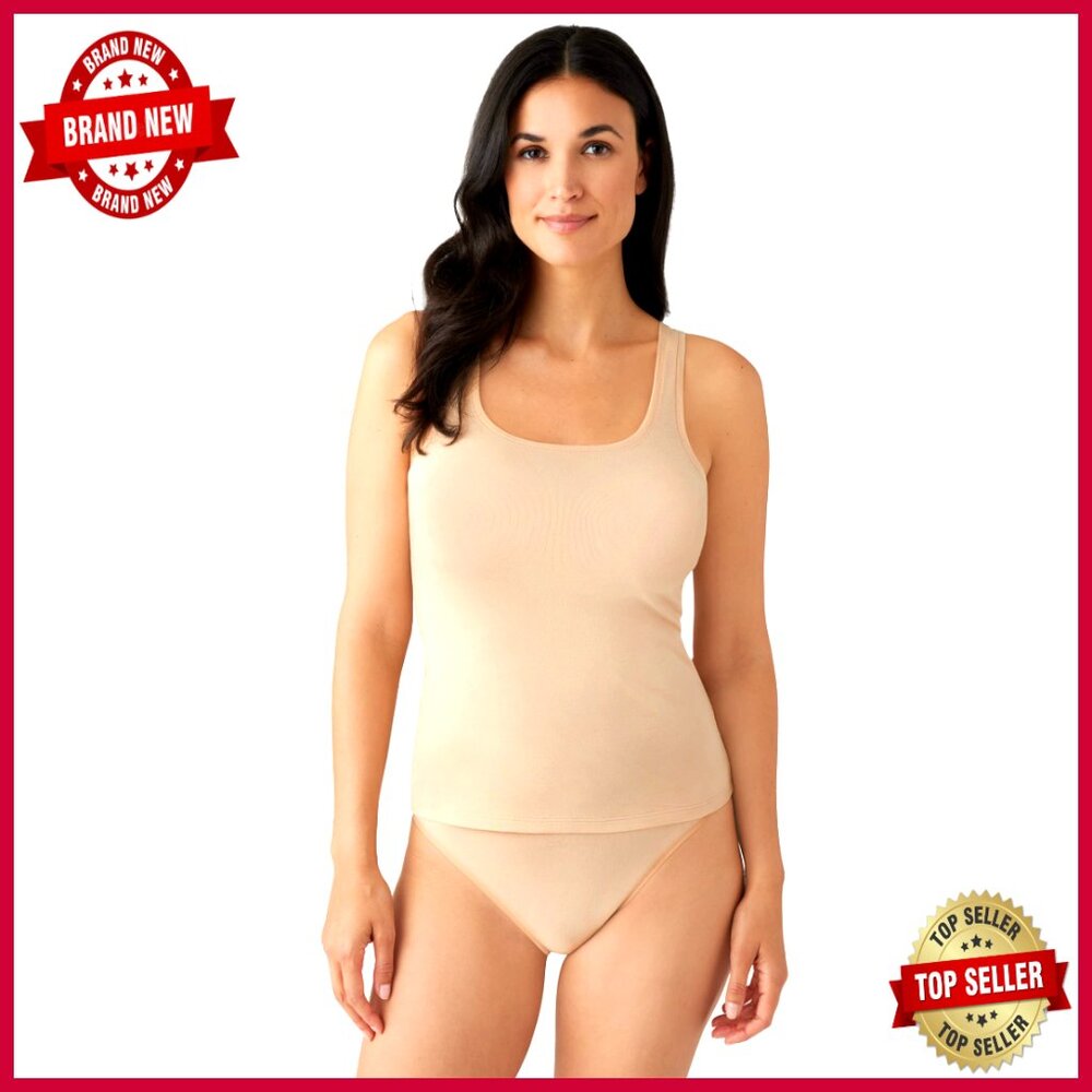 Soft Supima Cotton Tank Top with Square Neckline, Stretch Fabric